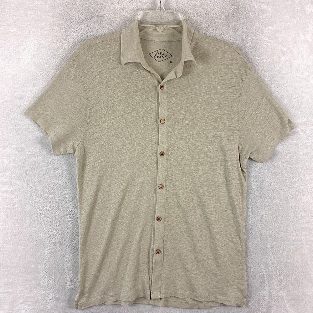 Alex Crane Shirt Men S Beige Ola Linen Preppy Luxury Classic Beach Summer Resort